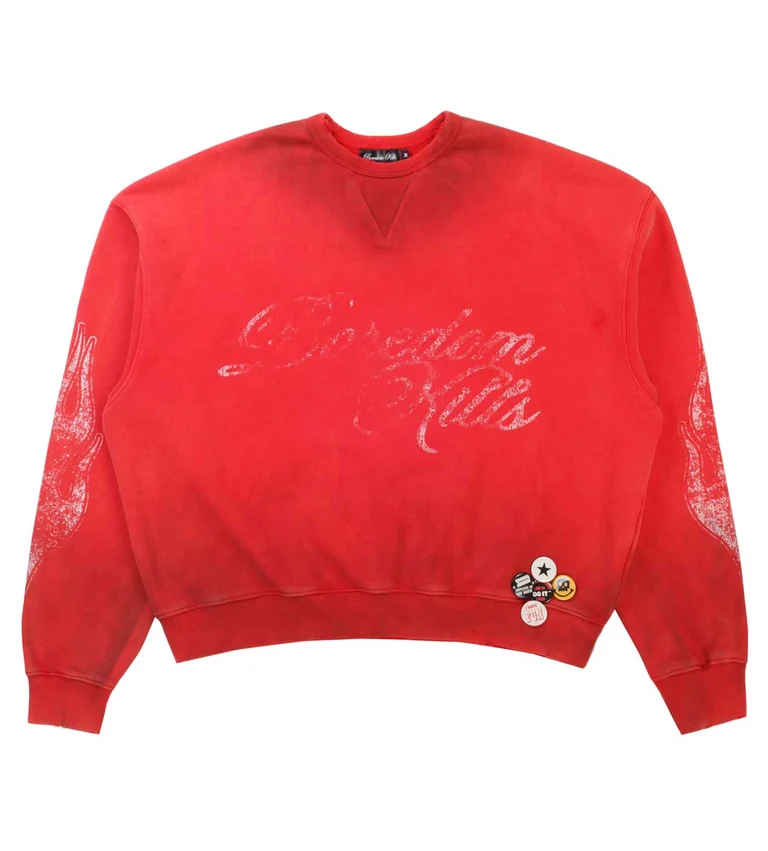 Boredom Kills Signature Crewneck Red Boredom Kills Signature Crewneck Red