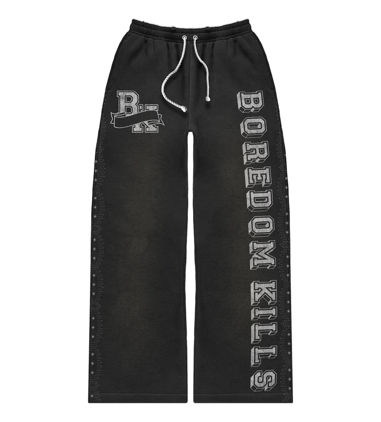 Boredom Kills Collegiate Sweats Black Boredom Kills Collegiate Sweats Black